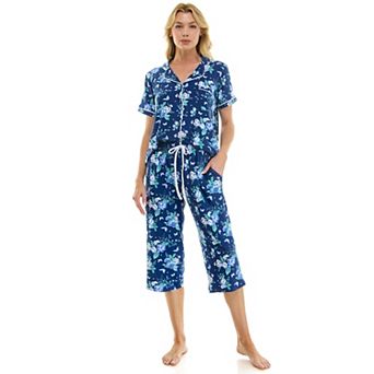 Women's Croft & Barrow® Notch Collar Pajama Top & Pajama Bottoms Set