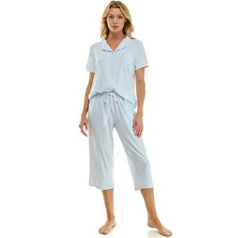 Women's Croft & Barrow® Notch Collar Pajama Top & Pajama Bottoms Set