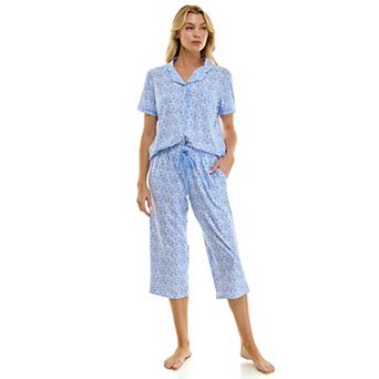 Women's Croft & Barrow® Notch Collar Pajama Top & Pajama Bottoms Set
