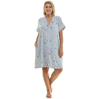 Plus Size Croft & Barrow® Notch Collar Short Sleeve Gown
