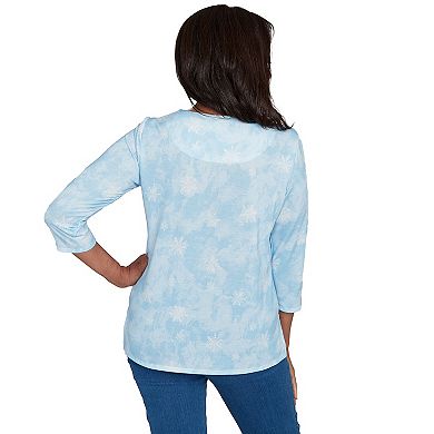 Petite Alfred Dunner Holiday Dog in Earmuffs Graphic Top