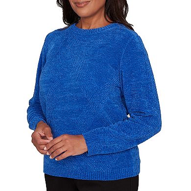 Petite Alfred Dunner Cable Chenille Pullover Sweater