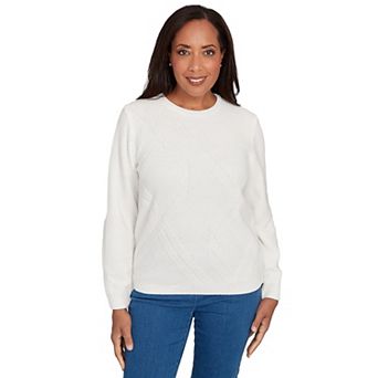 Petite Alfred Dunner Cable Chenille Pullover Sweater