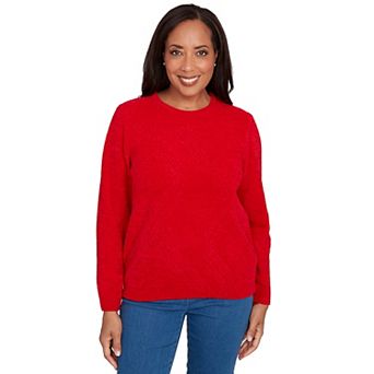 Petite Alfred Dunner Cable Chenille Pullover Sweater