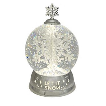 St. Nicholas Square® Let It Snow Shimmer Snow Globe with LED & Spinning Glitter Table Decor