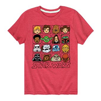 Boys 8-20 Star Wars Face Grid Graphic Tee