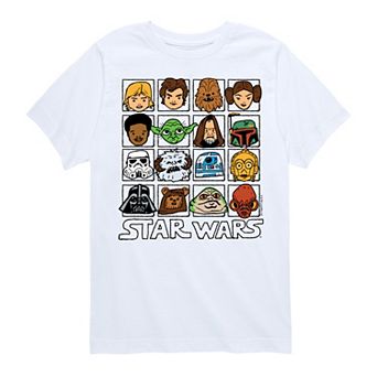 Boys 8-20 Star Wars Face Grid Graphic Tee