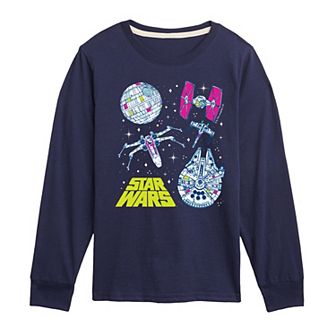 Boys 8-20 Star Wars Ship Grid Long Sleeve Graphic Tee