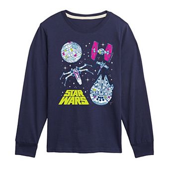 Boys 8-20 Star Wars Ship Grid Long Sleeve Graphic Tee