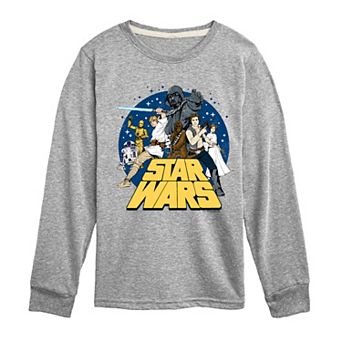 Boys 8-20 Star Wars Retro Group Long Sleeve Graphic Tee
