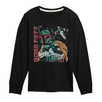Boys 8-20 Star Wars Boba Fett Space Long Sleeve Graphic Tee