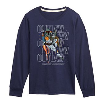 Boys 8-20 Star Wars Boba Fett Outlaw Long Sleeve Graphic Tee