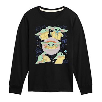 Boys 8-20 Star Wars The Mandalorian Grogu Stickers Long Sleeve Graphic Tee