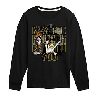 Boys 8-20 Star Wars May The Fourth Be With You Long Sleeve Graphic Tee