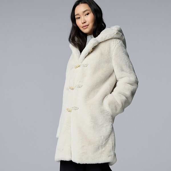 Women's Simply Vera Vera Wang Toggle Faux Fur Coat