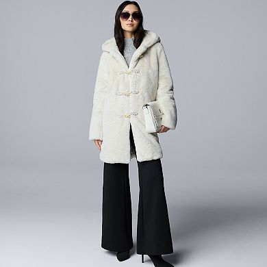 Women's Simply Vera Vera Wang Toggle Faux Fur Coat