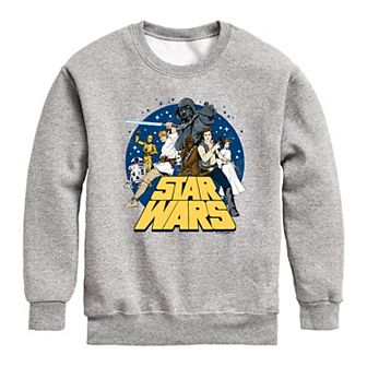 Boys 8-20 Star Wars Retro Group Crew Fleece Sweatshirt