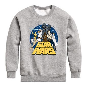 Boys 8-20 Star Wars Retro Group Crew Fleece Sweatshirt