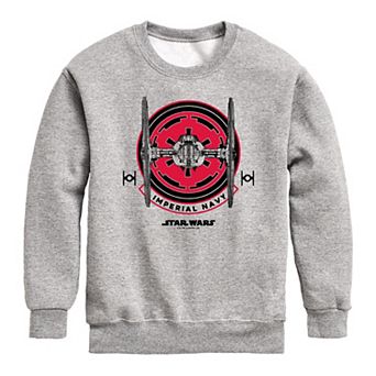 Boys 8-20 Star Wars Imperial Navy Flight Patch Crew Fleece Sweatshirt