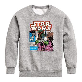 Boys 8-20 Star Wars Boba Fett Comic Cover Crew Fleece Sweatshirt
