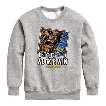 Boys 8-20 Star Wars Let The Wookie Win Comic Crew Fleece Sweatshirt