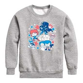 Boys 8-20 Star Wars Americana Stickers Crew Fleece Sweatshirt
