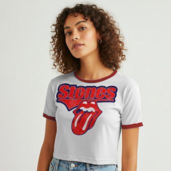 Juniors' Stones Graphic Ringer Baby Tee