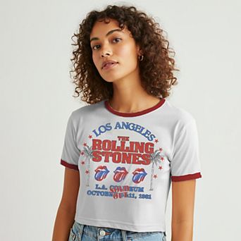 Juniors' LA Coliseum Rolling Stones Graphic Ringer Baby Tee