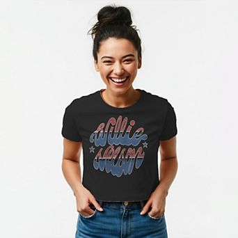 Juniors' Willie Nelson Graphic Baby Tee