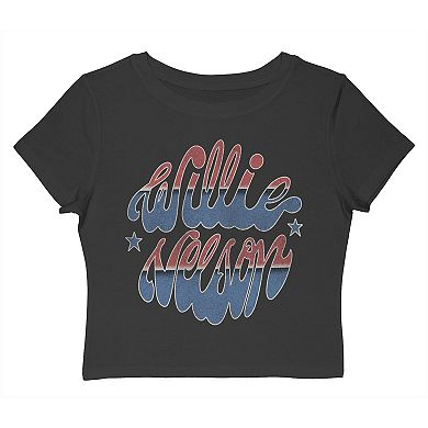 Juniors' Willie Nelson Graphic Baby Tee