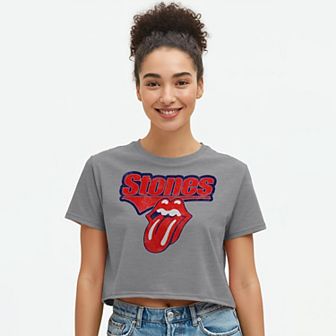 Juniors' Stones Graphic Boxy Cropped Tee