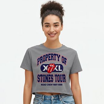Juniors' Property Of Stones Cropped Graphic Tee