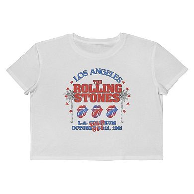 Juniors' LA Coliseum Rolling Stones Cropped Graphic Tee