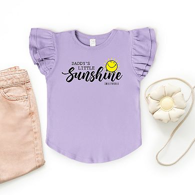 SmileyWorld Daddy's Little Sunshine - Flutter Sleeve Graphic T-Shirt