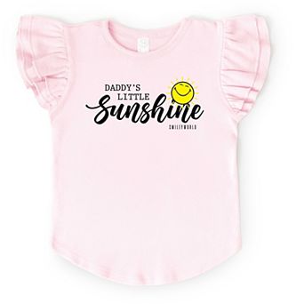 SmileyWorld Daddy's Little Sunshine - Flutter Sleeve Graphic T-Shirt