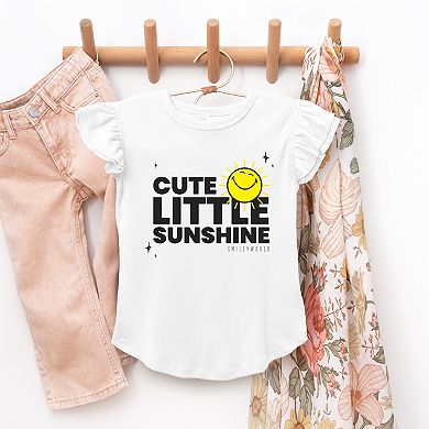 SmileyWorld Cute Little Sunshine - Flutter Sleeve Graphic T-Shirt