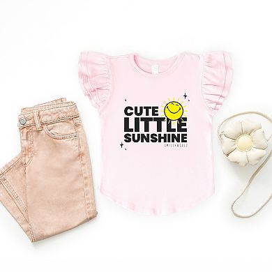 SmileyWorld Cute Little Sunshine - Flutter Sleeve Graphic T-Shirt