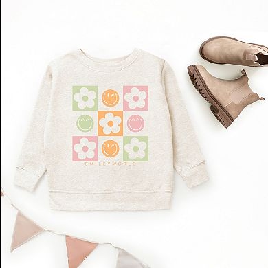 SmileyWorld Checkered Floral Smile - Youth Graphic Sweatshirt