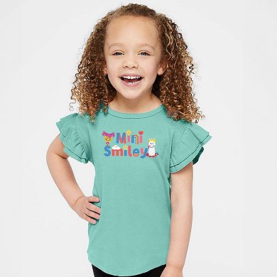 The Juniper Shop Mini Smiley Icons Unicorn Flutter Sleeve Tee