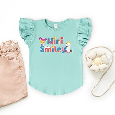 The Juniper Shop Mini Smiley Icons Unicorn Flutter Sleeve Tee