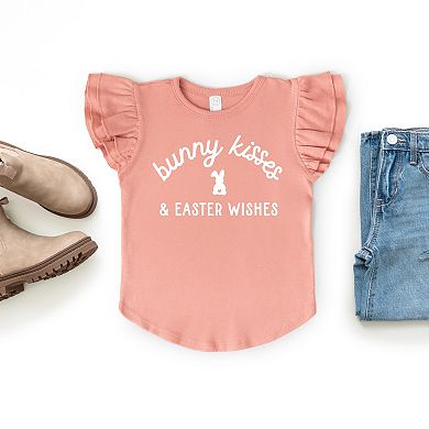 The Juniper Shop Bunny Kisses Easter Wishes Bunny Flutter Sleeve Tee