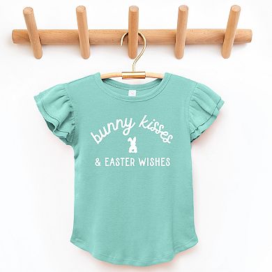 The Juniper Shop Bunny Kisses Easter Wishes Bunny Flutter Sleeve Tee