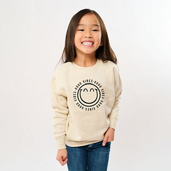 SmileyWorld Good Vibes Outline - Youth Graphic Sweatshirt