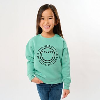 SmileyWorld Good Vibes Outline - Youth Graphic Sweatshirt
