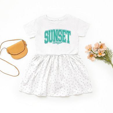 The Juniper Shop Varsity Sunset Chaser Toddler Dress
