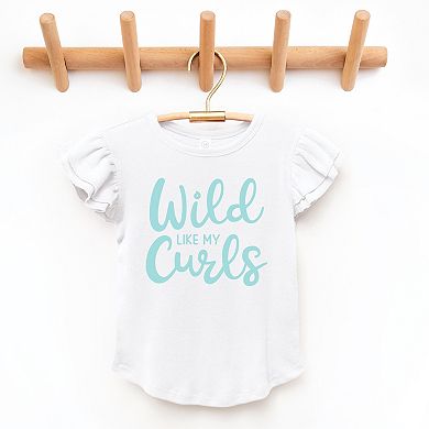 The Juniper Shop Wild Like My Curls Flutter Sleeve Tee