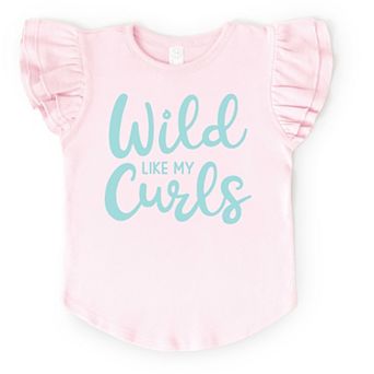 The Juniper Shop Wild Like My Curls Flutter Sleeve Tee