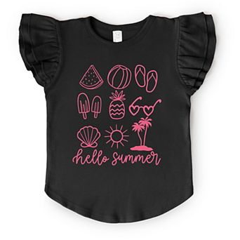 The Juniper Shop Hello Summer Chart Flutter Sleeve Tee