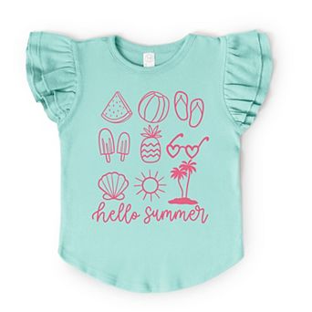 The Juniper Shop Hello Summer Chart Flutter Sleeve Tee