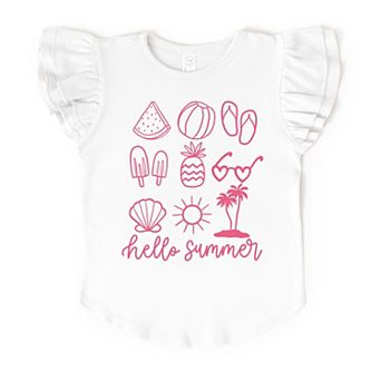The Juniper Shop Hello Summer Chart Flutter Sleeve Tee